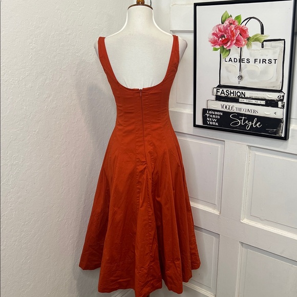Staud Wells Dress in Cayenne Size 0 - Picture 5 of 9